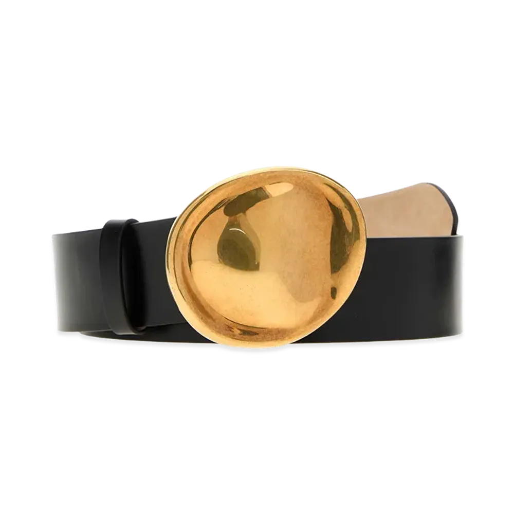 KHAITE Women's Leather Keefe Belt "Black"
