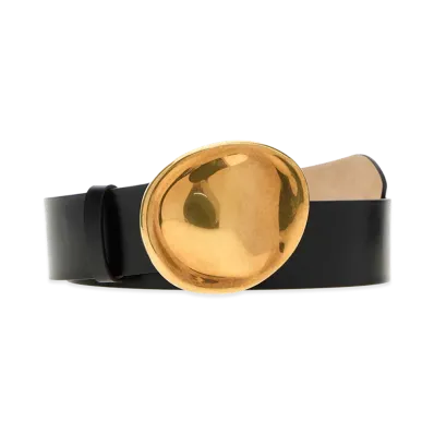 KHAITE Women's Leather Keefe Belt "Black"
