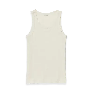 AURALEE Organic Soft Rib Tank "Ivory"