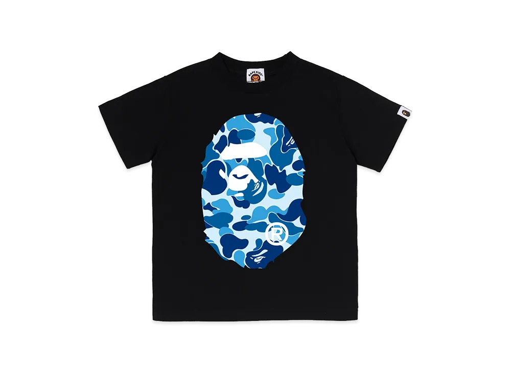 A BATHING APE Kids ABC Camo Big Ape Head Tee "Black/Blue"