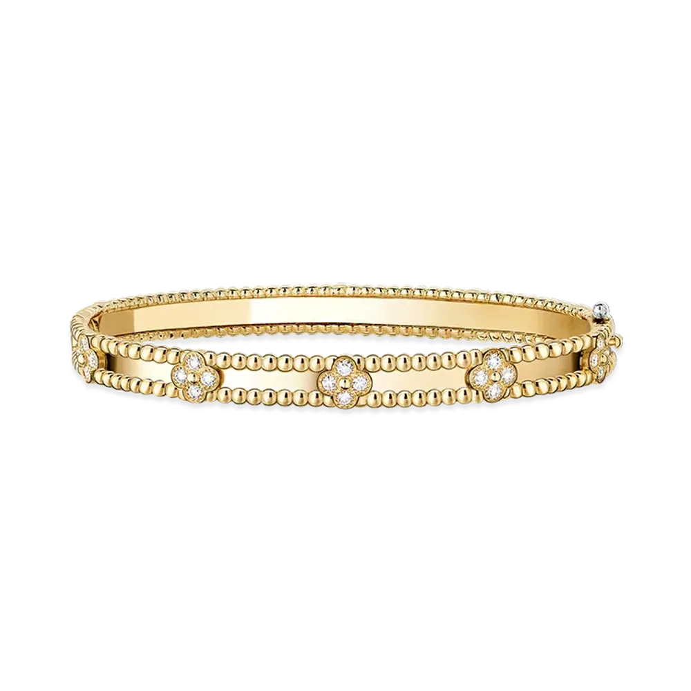 Van Cleef & Arpels Perlee sweet clovers bracelet medium model "18K Yellow gold/Diamond"