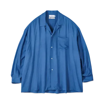 Graphpaper Sidogras Twill Viscose Oversized Sleeping Shirt "Blue"