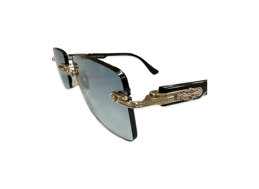 Chrome Hearts DEEP II Rimless Sunglasses "Black/Gold"