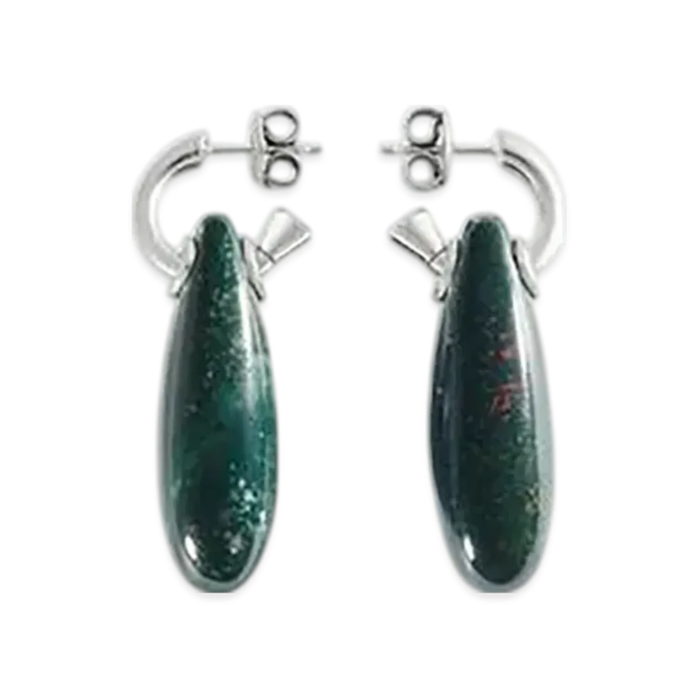 Bottega Veneta Small Ellipse Earrings "Bloodstone"