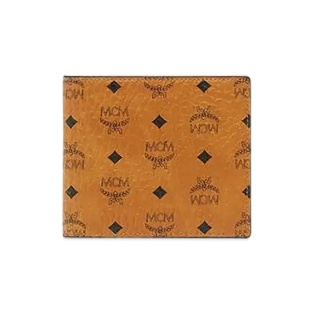 MCM Original Visetos Bifold Wallet with Coin Pocket "Cognac"