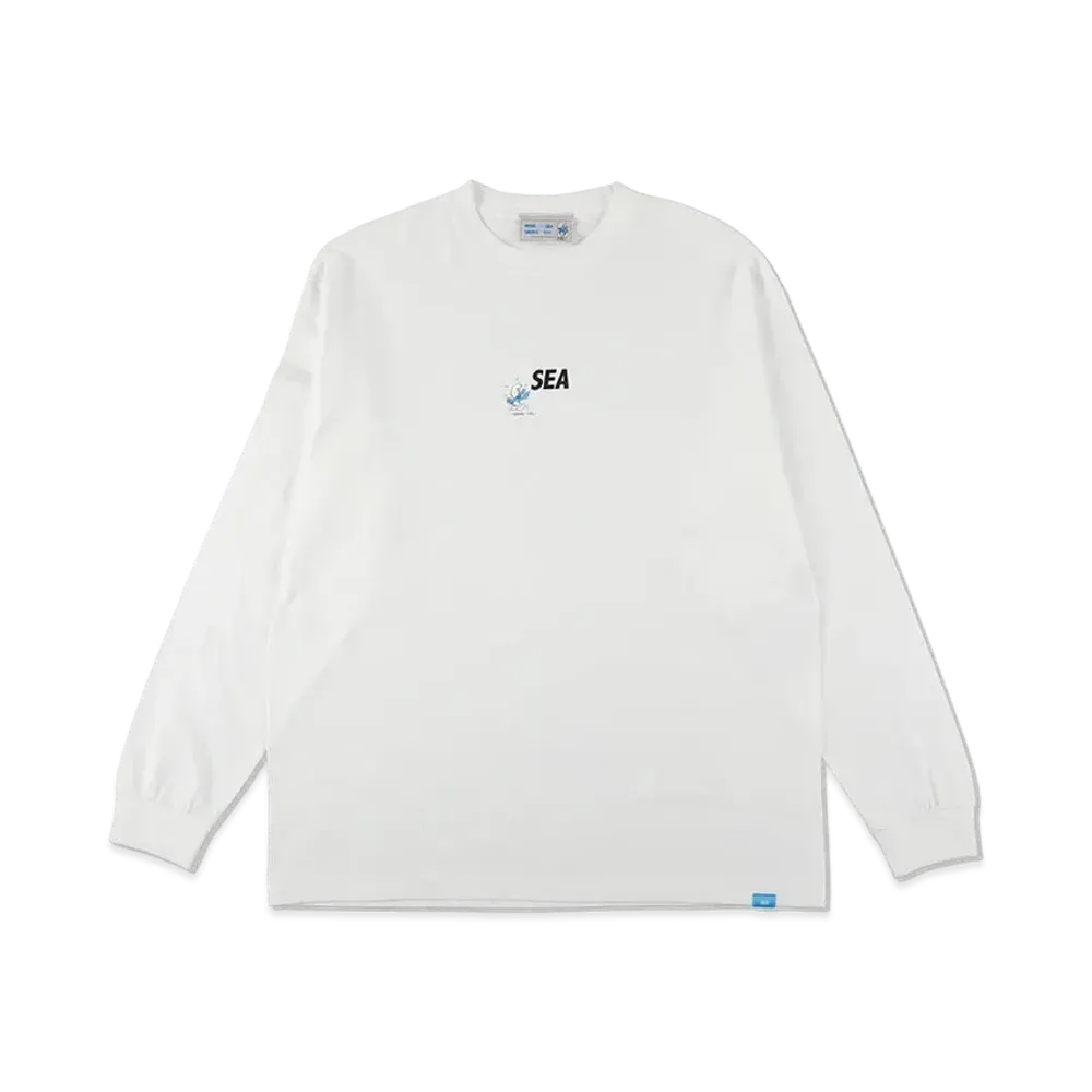 WIND AND SEA x Smurf L/S Tee (Smurf run) "White"