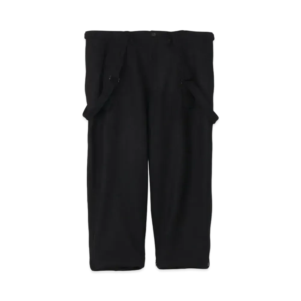 Yohji Yamamoto Pour Homme COMPRESSED MELTON FRINGE SUSPENDER PANTS "Black"