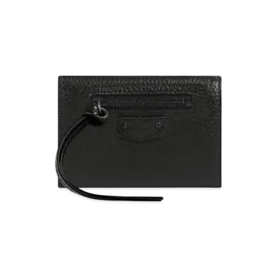 BALENCIAGA Neo Classic Mini Wallet Grained Calfskin "Black/Matte Black"