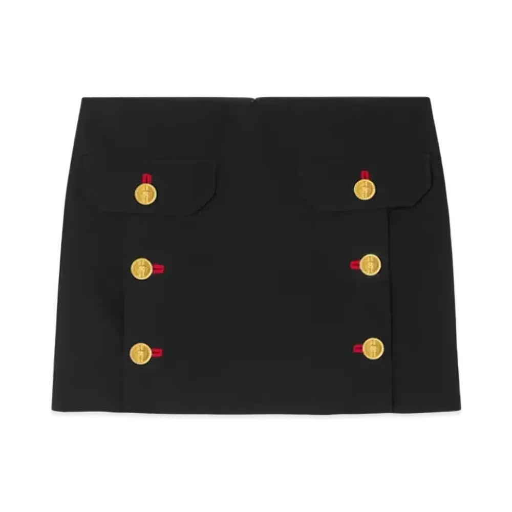 Versace Wool Gabardine Mini Skirt "Black"