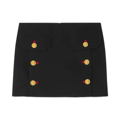 Versace Wool Gabardine Mini Skirt "Black"