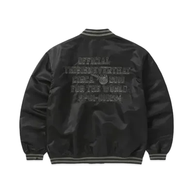 thisisneverthat Satin Varsity Jacket "Black"