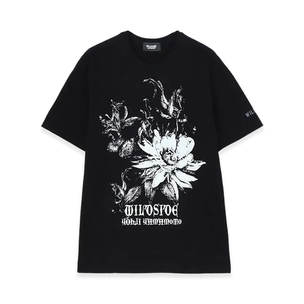 WILDSIDE YOHJI YAMAMOTO Gothic Flowers T-Shirt "Black"
