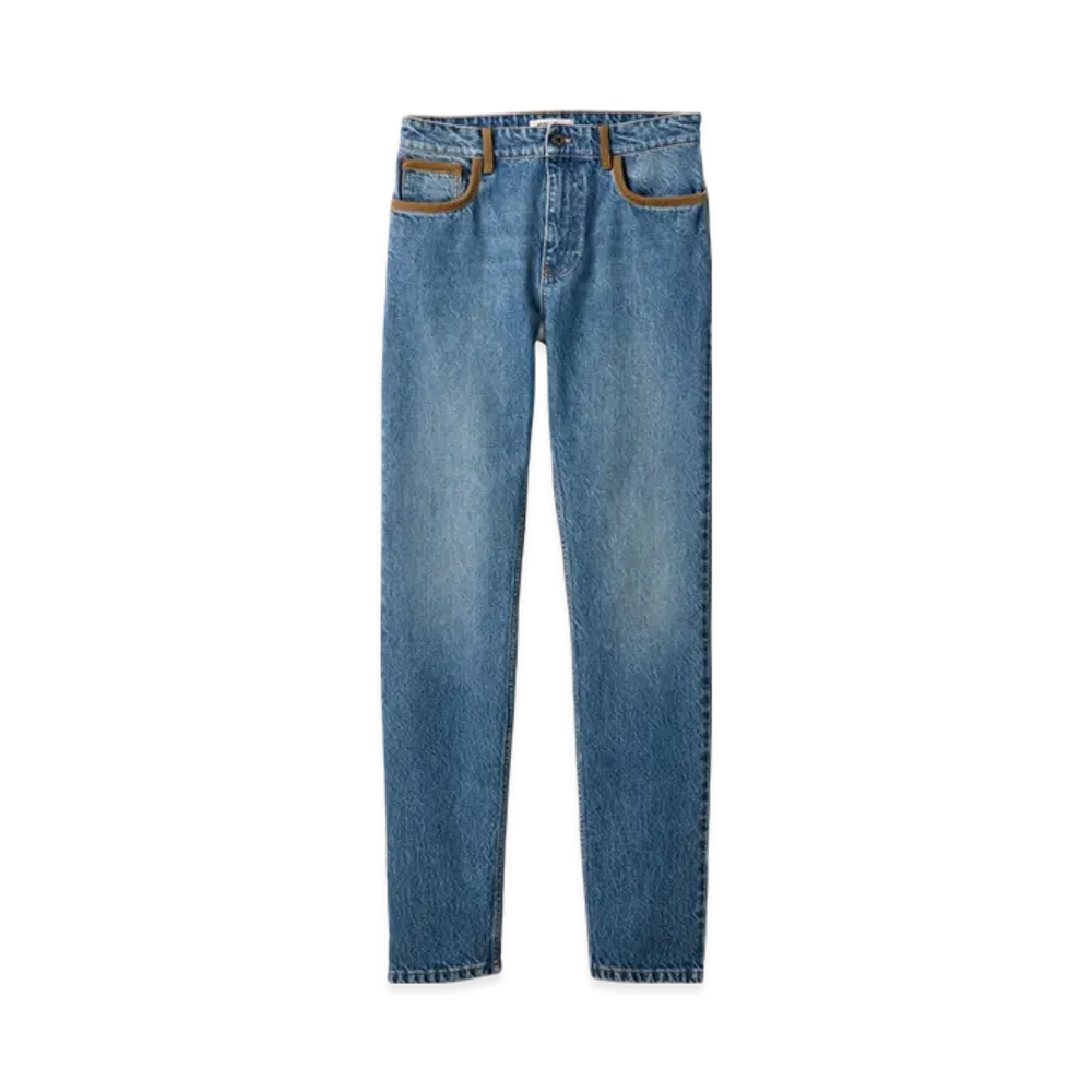 MIU MIU 5-Pocket Denim and Corduroy Jeans "Sapphire Blue"