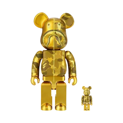 Bearbrick BAPE(R) CAMO SHARK 100%&400% GOLD
