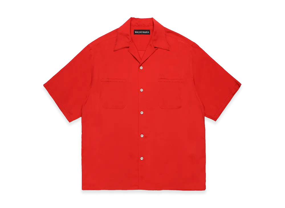WACKO MARIA 50's Open Collar Shirt "Red"