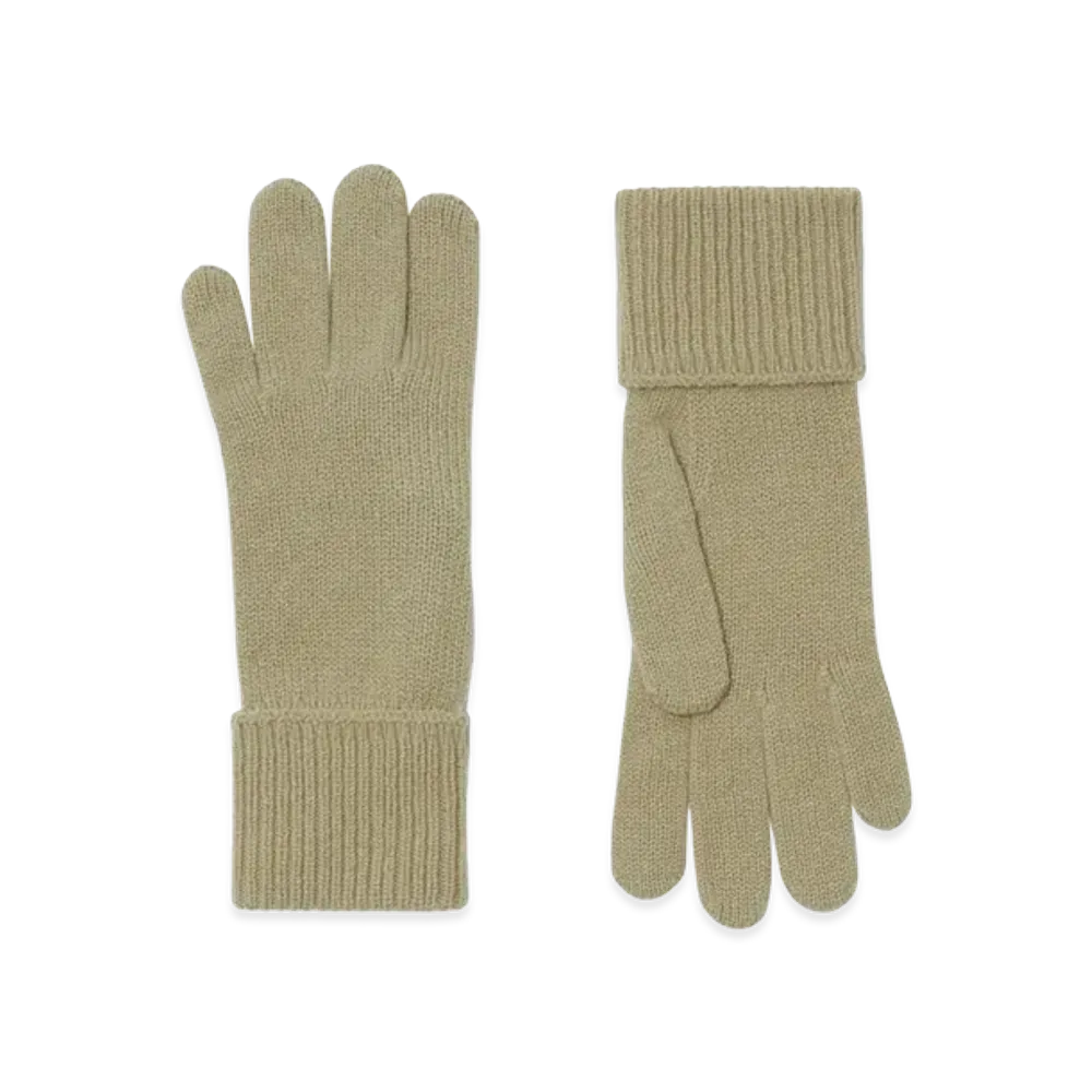 Burberry Women's Cashmere Blend Gloves "Khaki Green"