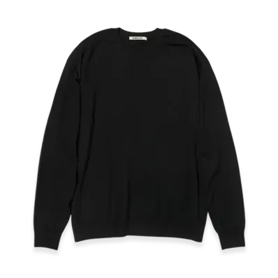 AURALEE Super High Gauge Wool Knit P/O "Black"