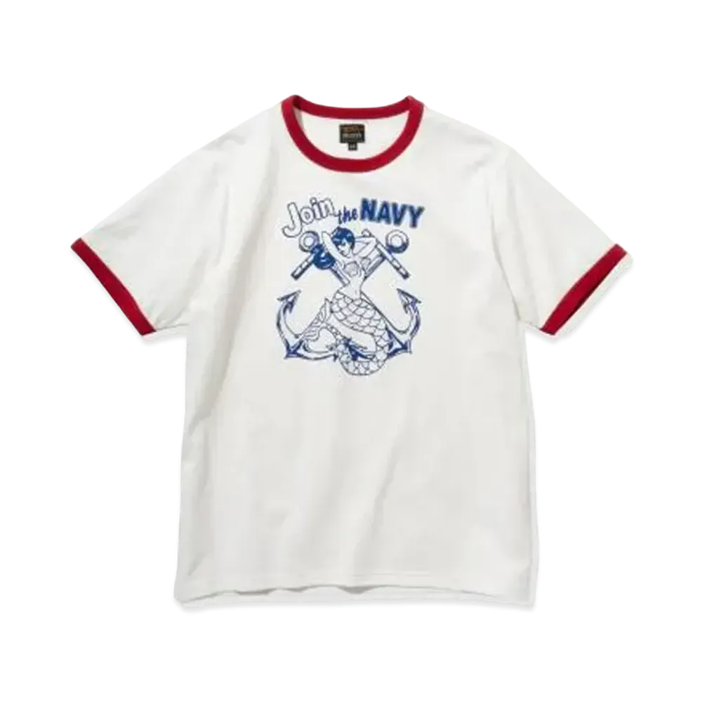 THE REAL McCOY'S MILITARY TEE / JOIN THE NAVY "Milk Red"