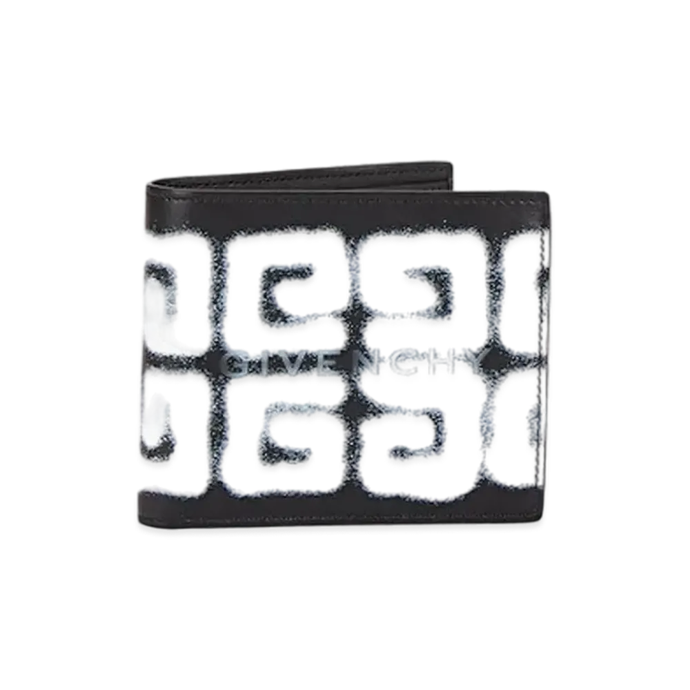 GIVENCHY Card Holder In 4G Leather With Tag Effect Prints "Black"