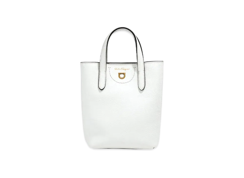 Salvatore Ferragamo Mini Tote Bag "White/Black/Sand"