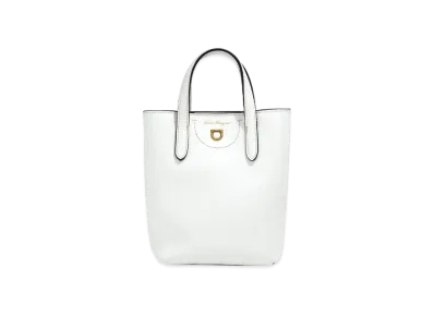 Salvatore Ferragamo Mini Tote Bag "White/Black/Sand"