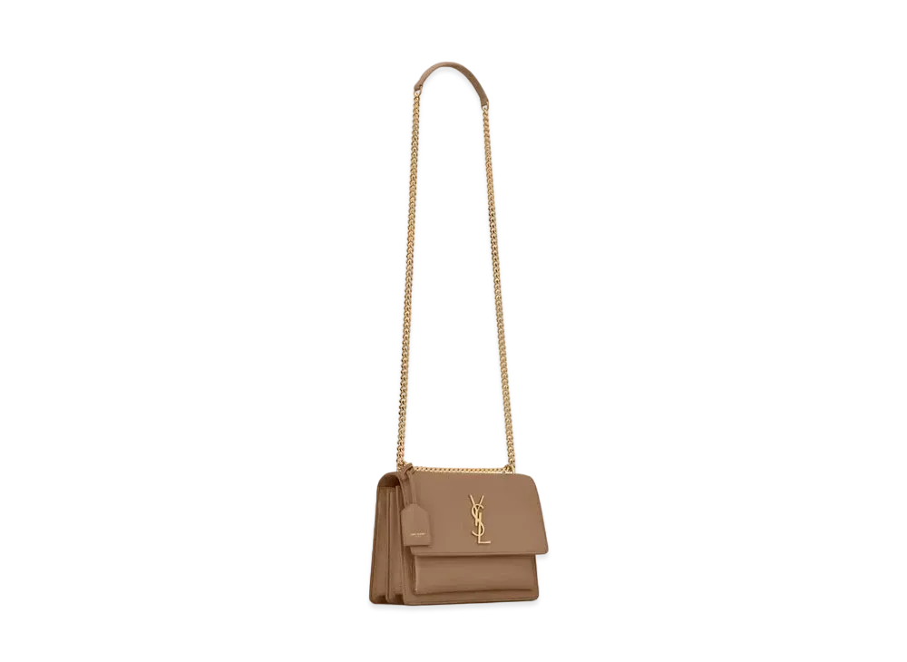 SAINT LAURENT Sunset Medium In Smooth Leather "Dark Toffee"