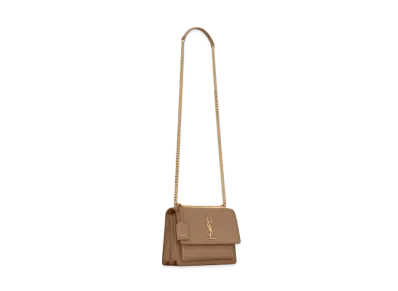 SAINT LAURENT Sunset Medium In Smooth Leather "Dark Toffee"