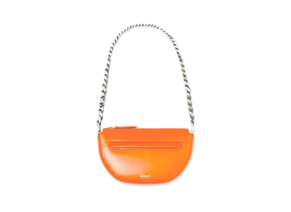 Burberry Mini Leather Zip Olympia Bag "Orange"