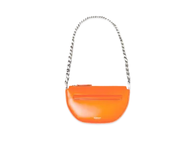 Burberry Mini Leather Zip Olympia Bag "Orange"