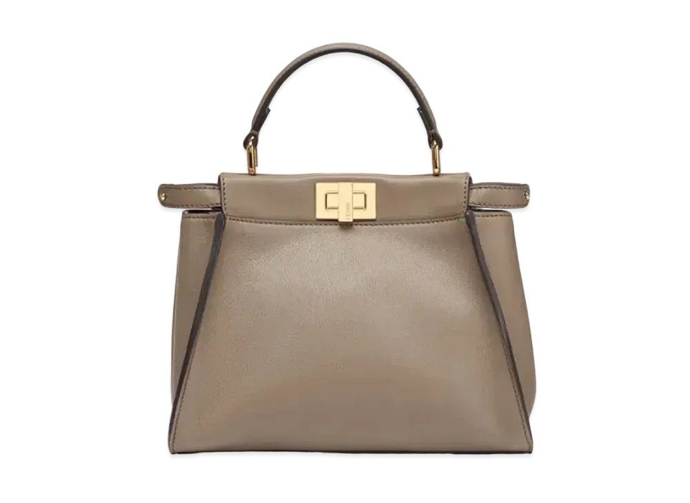 FENDI Peekaboo Mini Leather Bag "Gray"