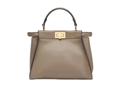 FENDI Peekaboo Mini Leather Bag "Gray"