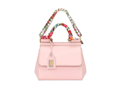 Dolce&Gabbana Sicily Bag Small Dauphine Calfskin Scarf "Pink"