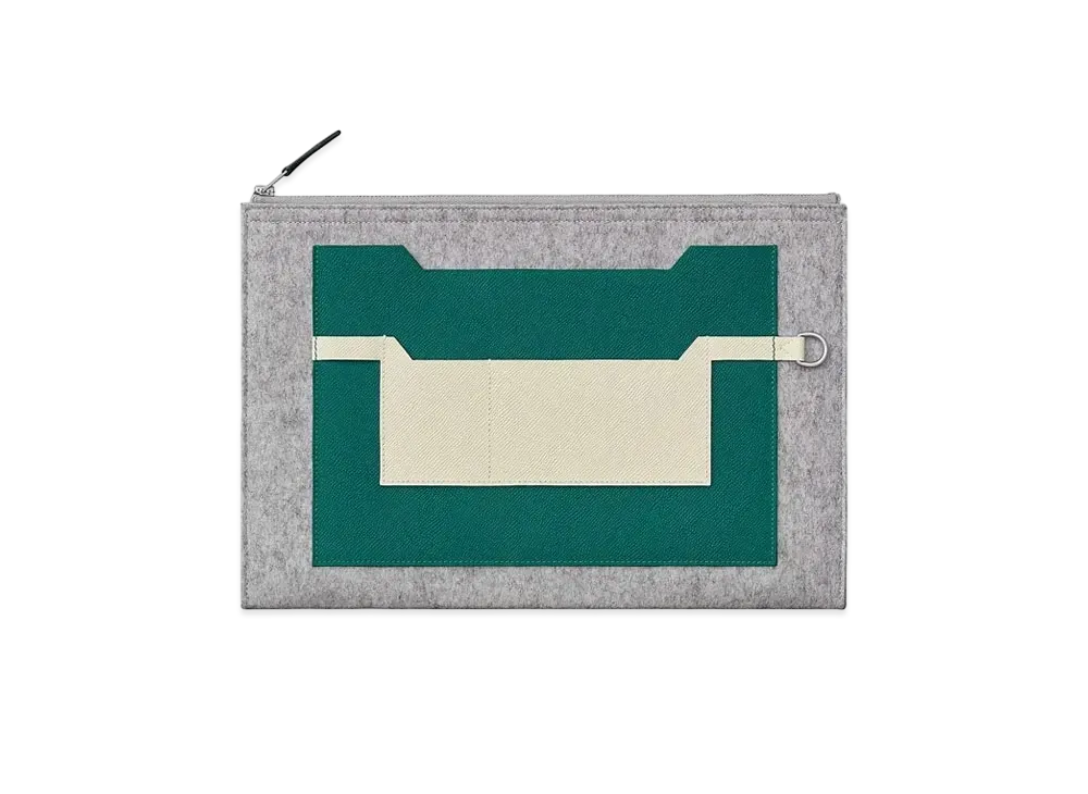 Hermes Clutch Bag Tudu 37 Color Block "Gray"