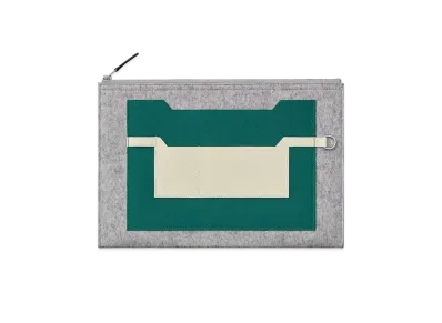 Hermes Clutch Bag Tudu 37 Color Block "Gray"