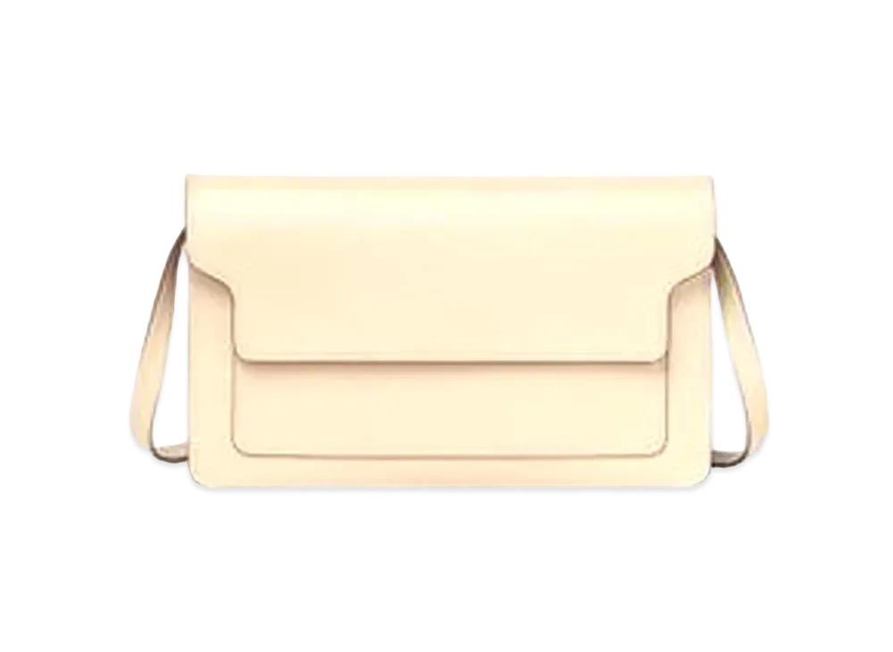 Marni TRUNK Saffiano Calfskin Clutch Bag "Beige"