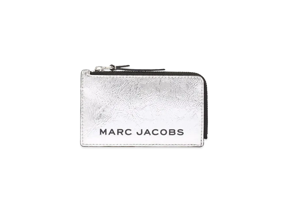 MARC JACOBS The Metallic Small Top Zip Wallet "Silver"