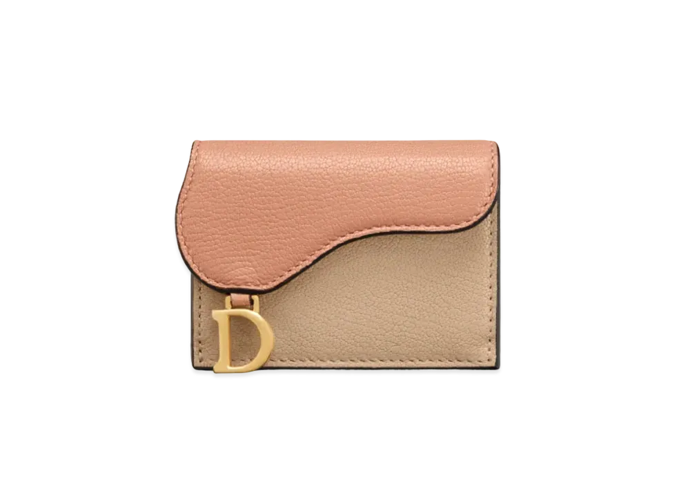 Dior Saddle Compact Wallet Goat Skin "Rose"