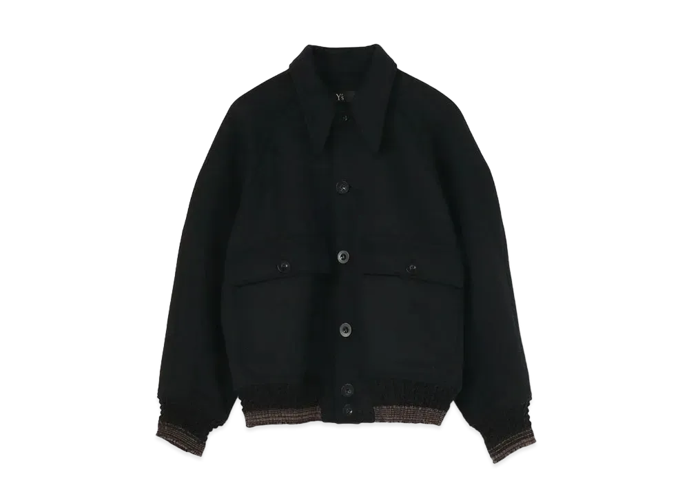 Yohji Yamamoto Y's SUPER 100's SHORT BEAVER RIB BLOUSON "Black"