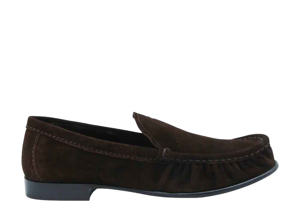MIU MIU Women's Suede Loafers "Dark Brown"