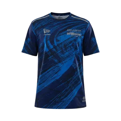 NEW ERA Short Sleeve Tech T-Shirt Atlassian Williams F1 Team All-Over Print "Navy"