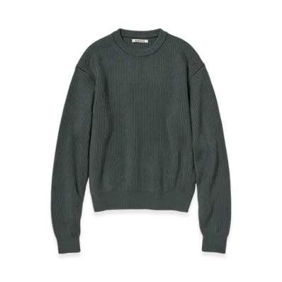 AURALEE Super Fine Wool Soft Rib Knit P/O "Gray"
