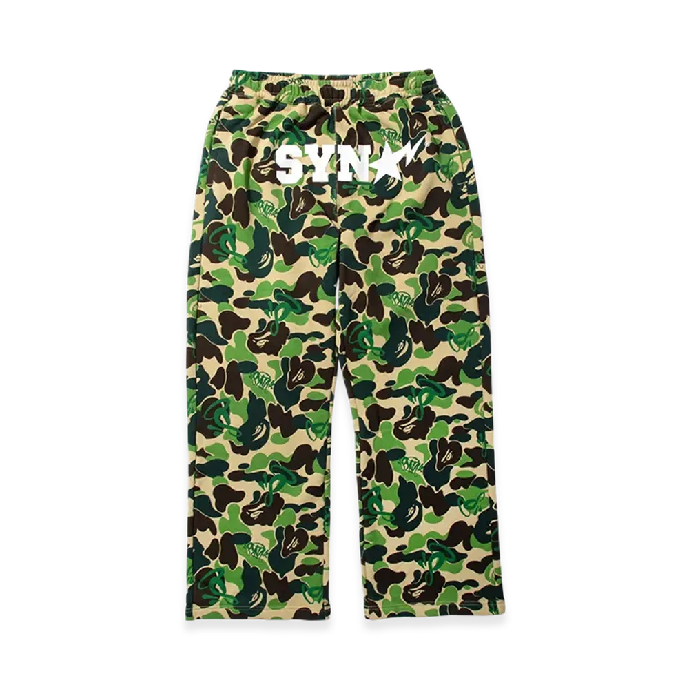 A BATHING APE x Spotify x SYNA World by Central Cee Camo Relaxed Fit Sweatpants "Green"