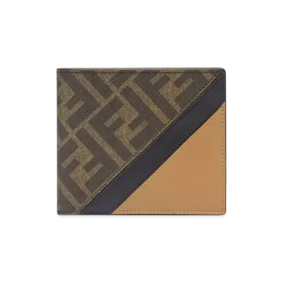 FENDI Fendi Diagonal Wallet Fabric Bi-Fold "Brown"