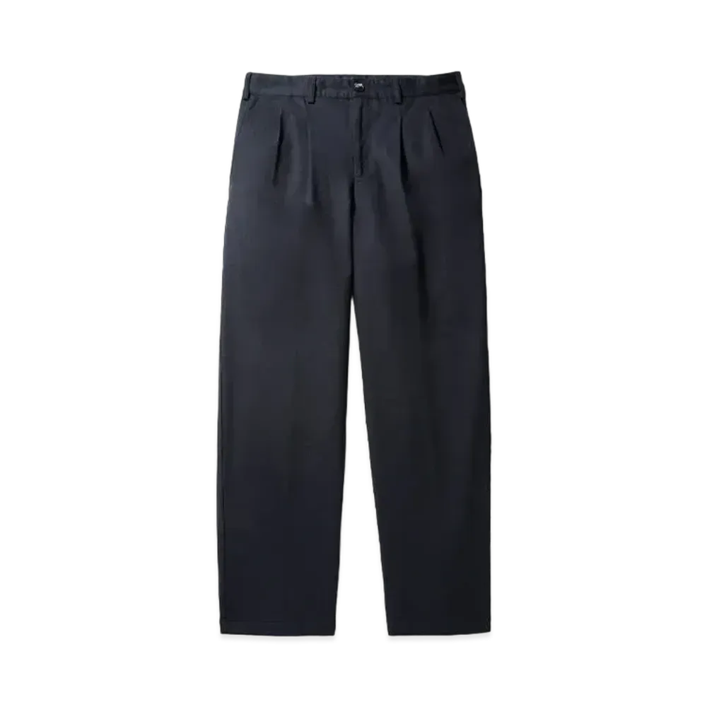 Noah Chino Twill Double-Pleat Pants "Black"