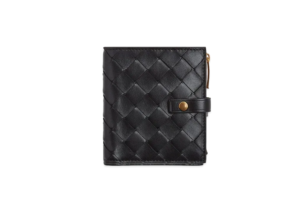 Bottega Veneta Bifold Zipped Wallet "Nero"