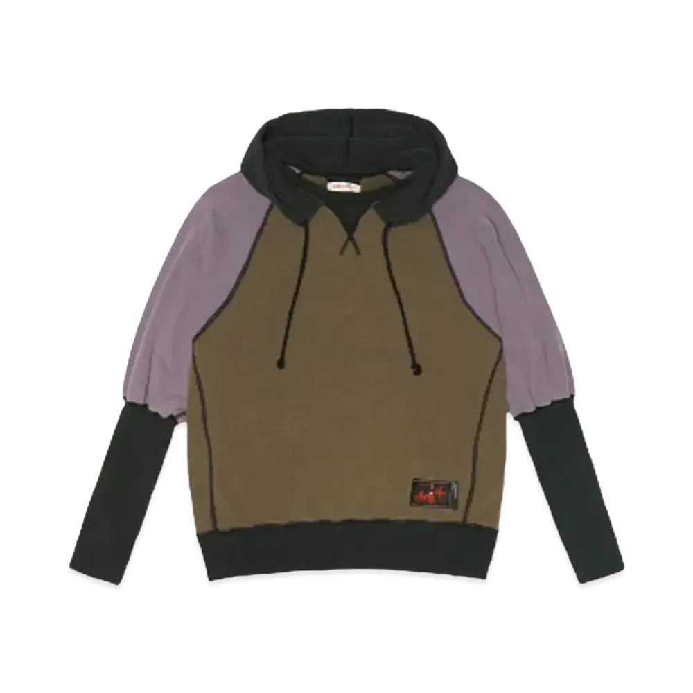 SYUMAN. Freedom Sleeve Sweat-Hoodie "Brown/Pink"