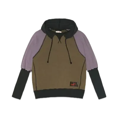 SYUMAN. Freedom Sleeve Sweat-Hoodie "Brown/Pink"