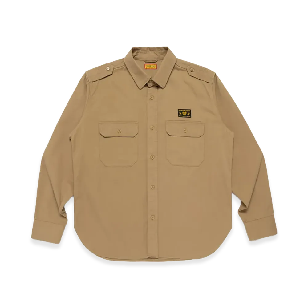 HUMAN MADE Twill Epaulette Shirt "Beige"