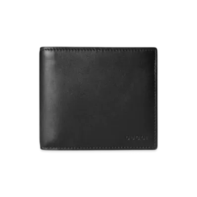 GUCCI GG Emblem Bi-Fold Embossed Wallet "Black"