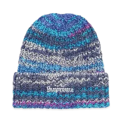 Supreme Space Dye Stripe Beanie "Blue"
